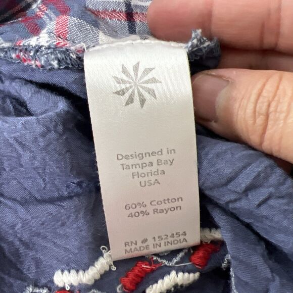 Kyla Seo Floral Embroidered Shirt XS Oversized Button Up Coastal Cowgirl Boho - Picture 7 of 15